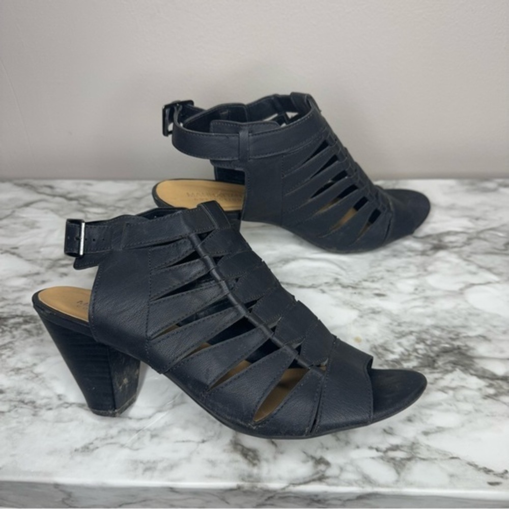 Black caged sandals